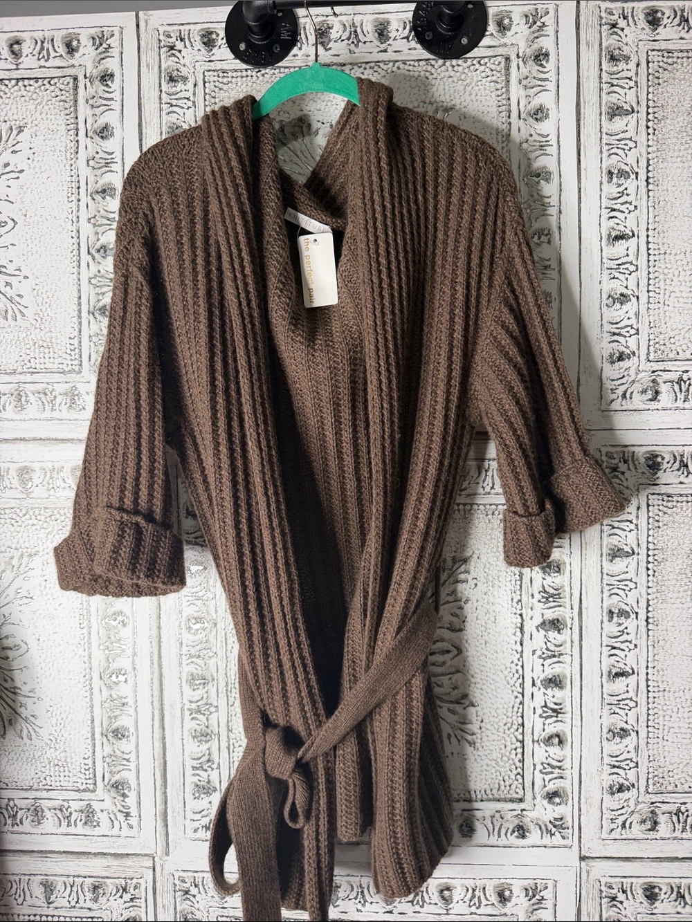 Knititude Betsy Caridgan Tie Front Brown